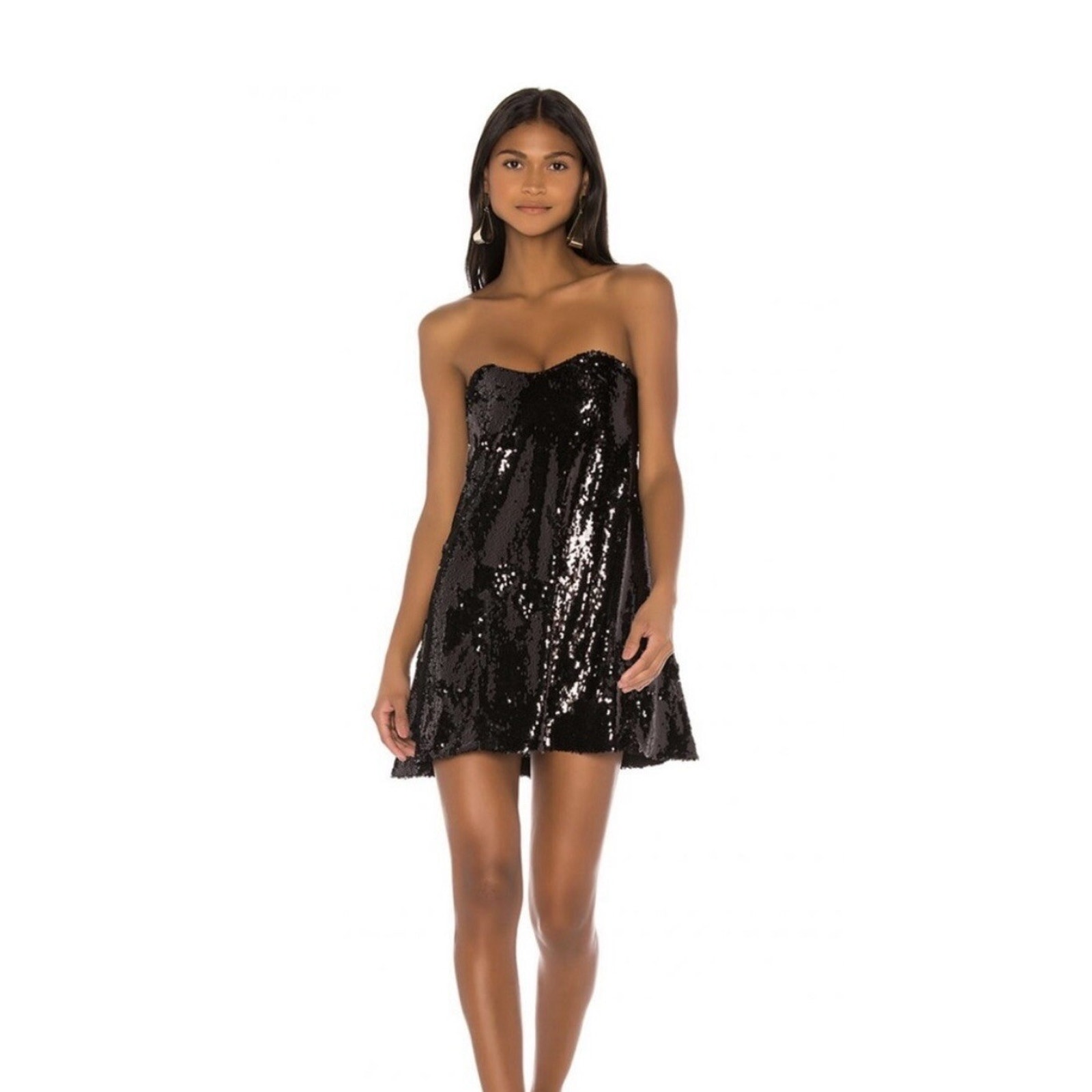 Nbd Frankie Sequin Mini Dress Size M/L Black